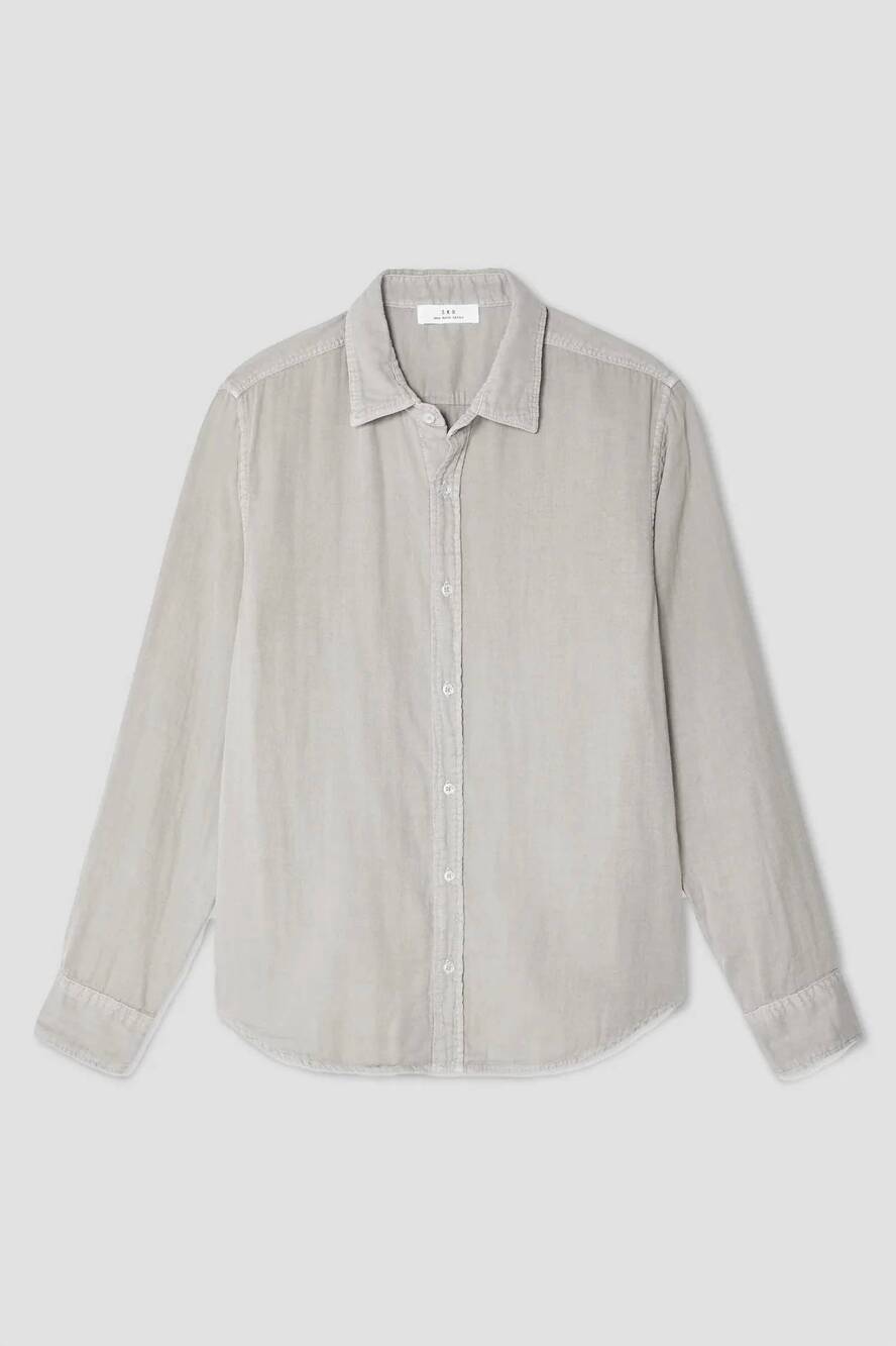 NEW SAVE KHAKI UNITED men's triple gauze easy shirt in ash